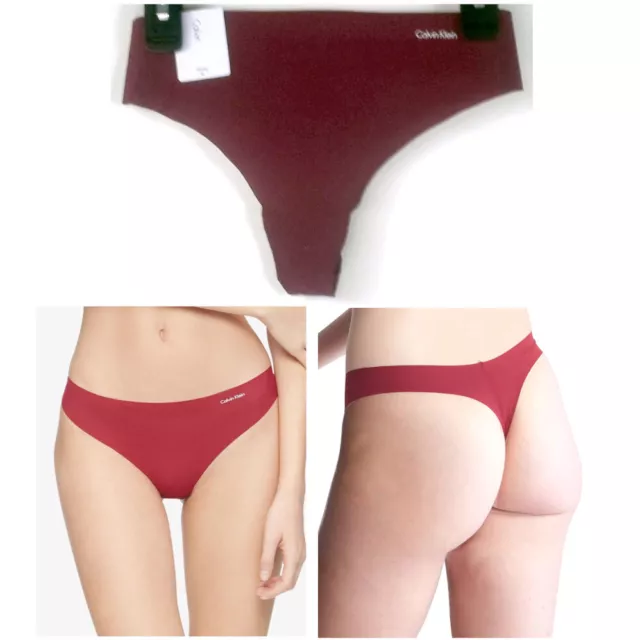 Calvin Klein Invisibles Thong Rebellious Red Choose Size New D3428 Panty