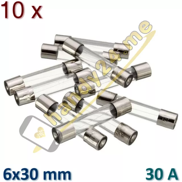 10x FSP Sicherung Glassicherung Fuse F30AL250V 30A 250V 6x30mm