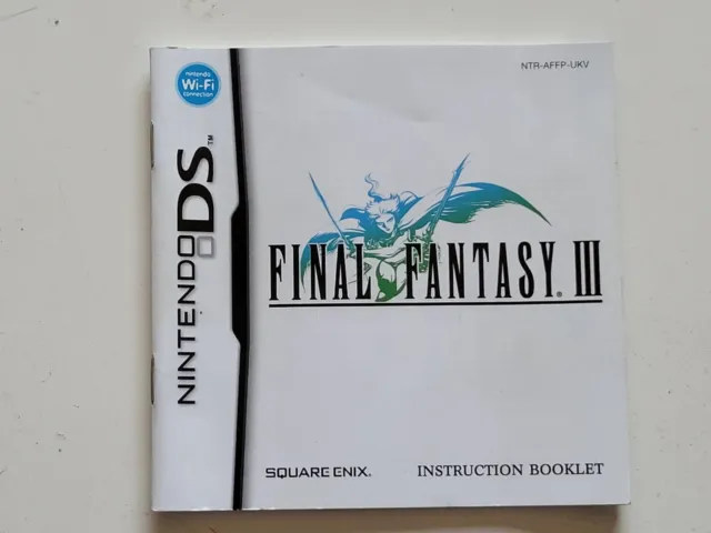 Nintendo ds Final Fantasy 3 III booklet instructions manual ( ONLY )