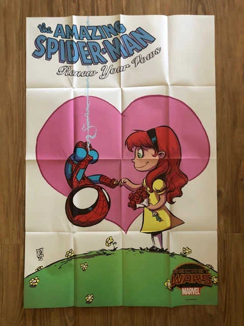 Spider-Man Vows Scottie Young Promo Poster 2015 Marvel Comics 24x36 NEVER USED