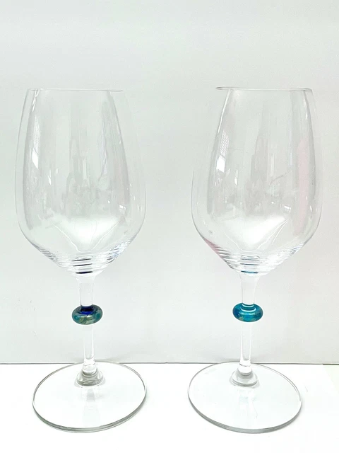 Rare* Riedel Vinum Cabernet Sauvignon and Merlot Bordeaux Glass 2 pack Blue Art