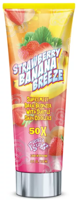Fiesta Sun Strawberry Banana Breeze Dark Sunbed Tanning Bronzing Lotion + GIFT