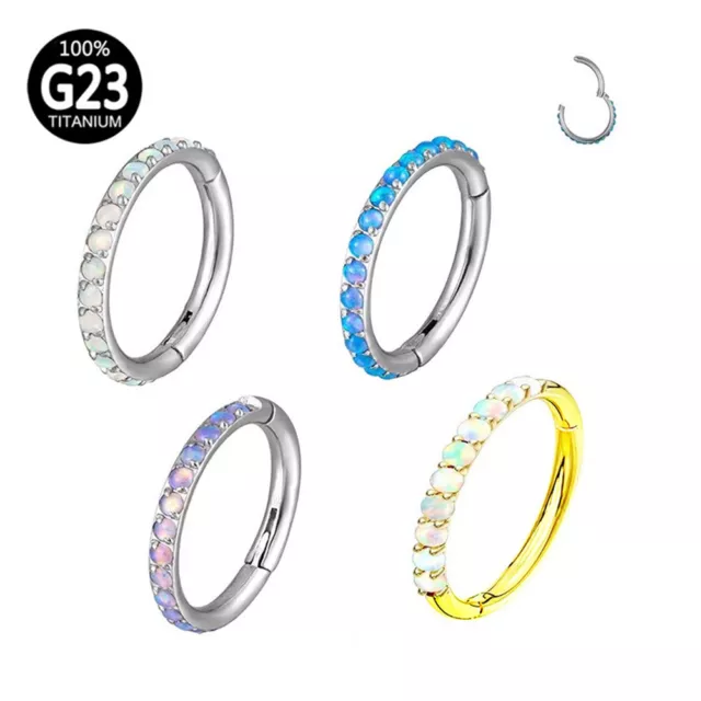 Titan Multi Opal Nasenpiercing Segmentring Septum Nase Ring Lippen Ohr Scharnier