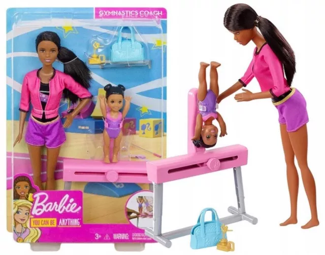 BARBIE GYMNASTICS TRAINER DOLL, set of 2 dolls FXP40 Mattel