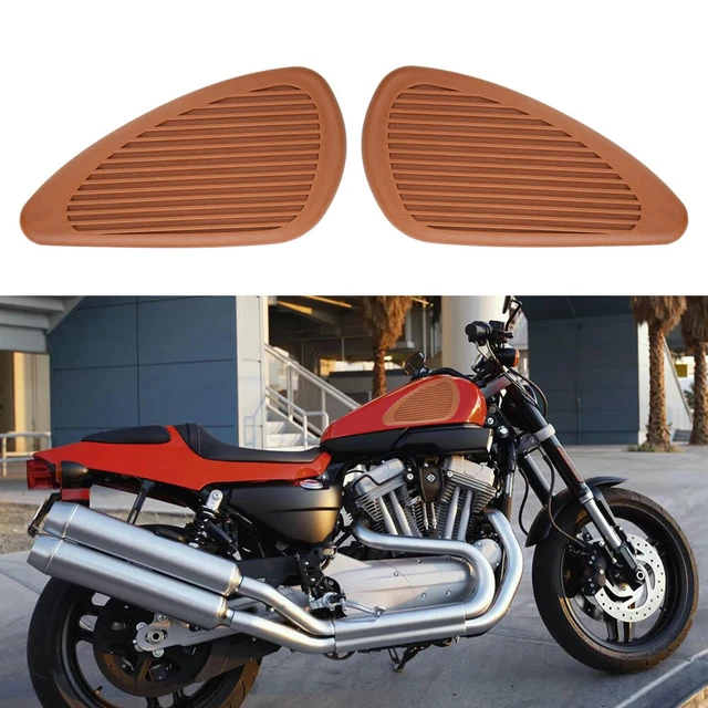 Brown 2Pcs Anti Slip Traction Pad Gas Fuel Tank Stickers Protector For Retro