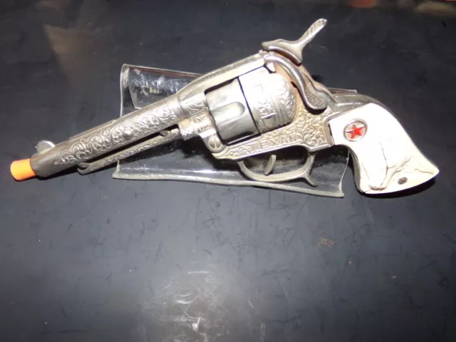 Vintage**Rare** Hubley Texan Diecast 50 Shot Repeater Toy Cap Gun Works Lot 101A