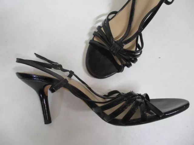 VIA SPIGA black patent leather strappy  heels  shoes sz 7.5