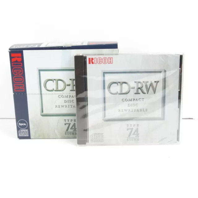 CD-RW 20 RICOH  74 Min 650 MB - Recordable Rewritable CD Disc Set 5