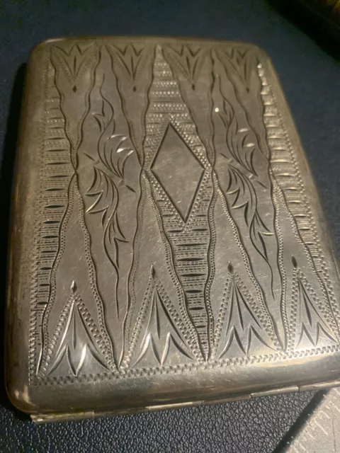 Vintage Sliver Cigarette Case. 950 Silver. Southwest. American Indian Style