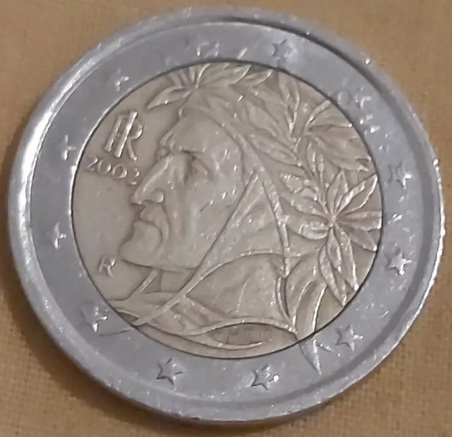 Pièce rare de 2 euros -  ITALIE 2002 - Dante Alighieri R