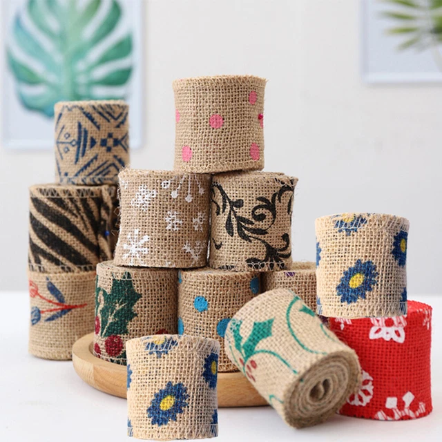 2x Jute Band Band für Handwerk Weihnachten Bogen Haar Zubehör Jute Band Rolle 3