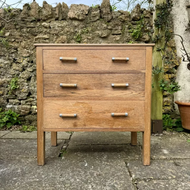 Vintage Oak Chest Of Drawers (Heals Style)