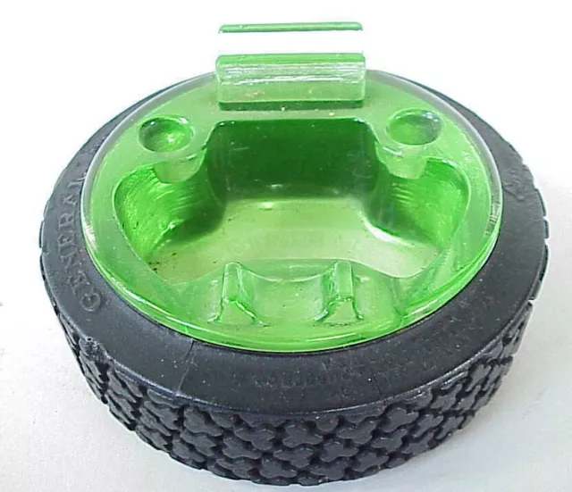 Antique General Tire & Rubber Co Tire w Uranium Glass Ashtray