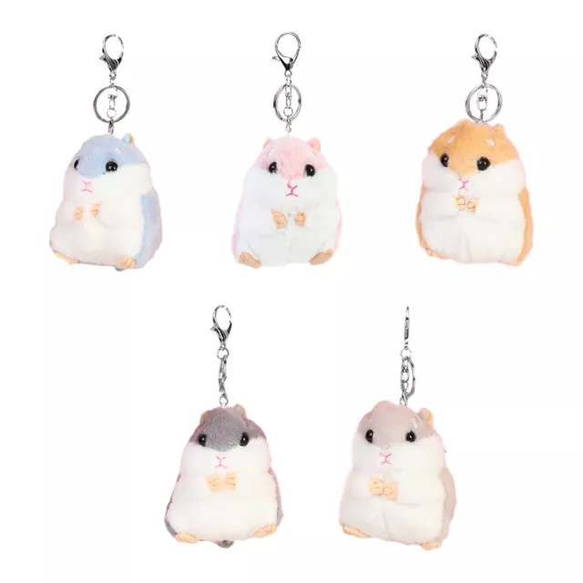 Cartoon Cute Hamster Plush Dolls Keychain Kawaii School Backpack Pendants