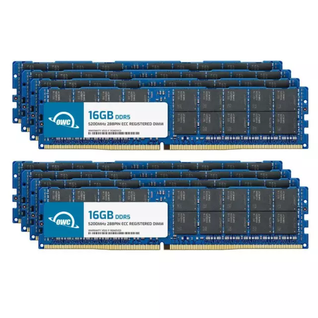 OWC 128 GB (8x16 GB) DDR5 5200 MHz 1Rx4 ECC Registrado 288 pines DIMM RAM