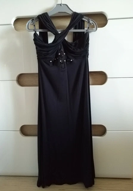 Robe Morgan Noire, Blanche Et Orange - Taille XS, Style Moulant, Genou, Occasion Très Bon état
