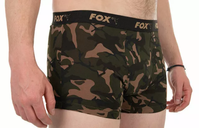 Fox Camo Boxers 3 Pack Boxer Shorts NEW Carp Fishing Clothing Pants x3 - M