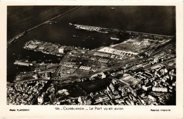 CPA AK Casablanca - Le Port vu en Avion MAROC (963372)
