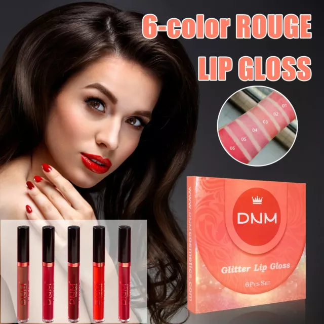 6-color Rouge Lip Gloss Hard Cover Boxed Smooth Durable Waterproof Lipstick 6ml