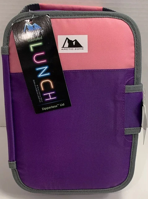 ARCTIC ZONE INSULATED Lunch Box Zipperless Lid Built In Lunch Tray