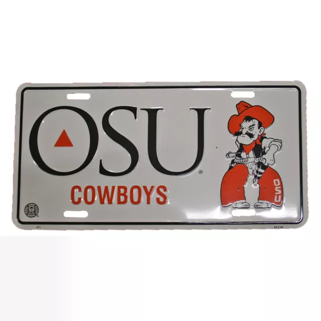 OSU Oklahoma State University  Cowboys  License Plate 6 x 12