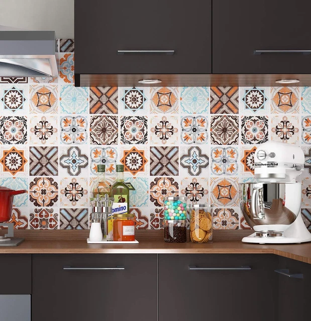 Film Autocollant Crédence Cuisine Dimex - Motif Carreaux Vintage - 420x60 Cm - Protection Anti-éclaboussures, Facile à Poser - Fabriqué En UE