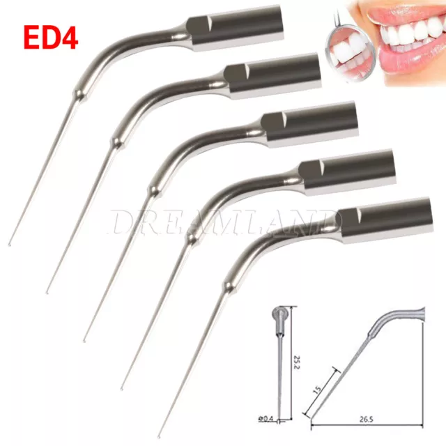 5pcs Dental Scaling Endo Scaler Tip ED4 Fit DTE Satelec Ultrasonic Scaler