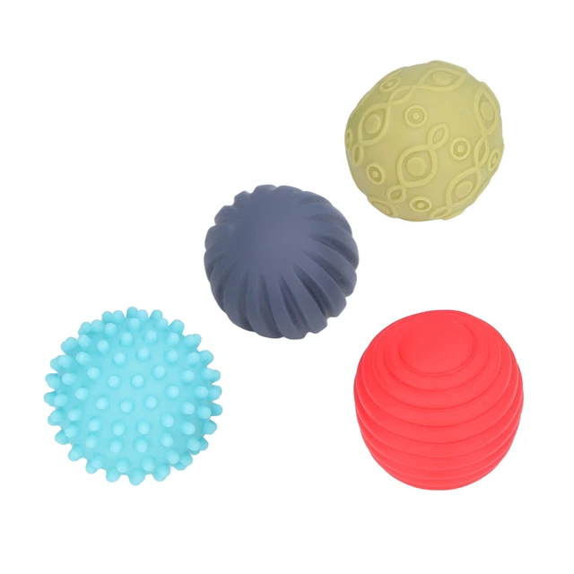 LEYT Multisensory Textured Ball Set Assorted Shapes Beep Vibrant Colors