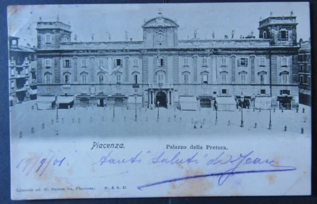 Cartolina d'epoca   Piacenza -Palazzo della Pretura - 1901 - postcard