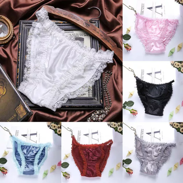 WOMEN'S LACE SILK Satin Panties Ladies Lingerie Underwear Knickers