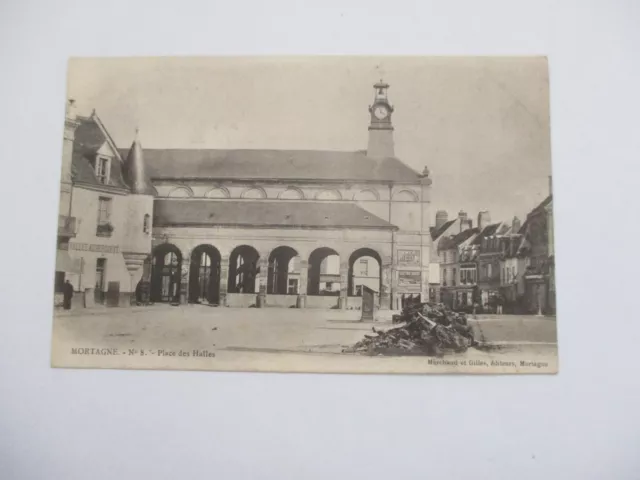 Cpa Orne 61 Mortagne Place Des Halles