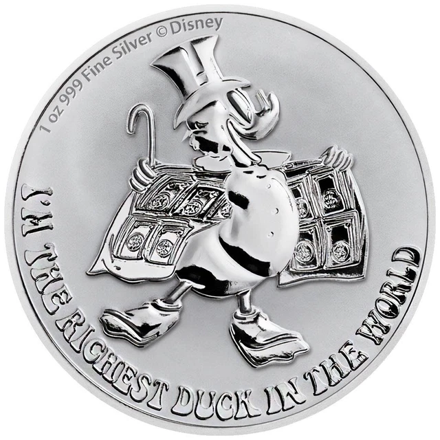 Silbermünze Disney™ Dagobert Duck™ 2022 - Niue - Premium-Anlagemünze - 1 Oz ST