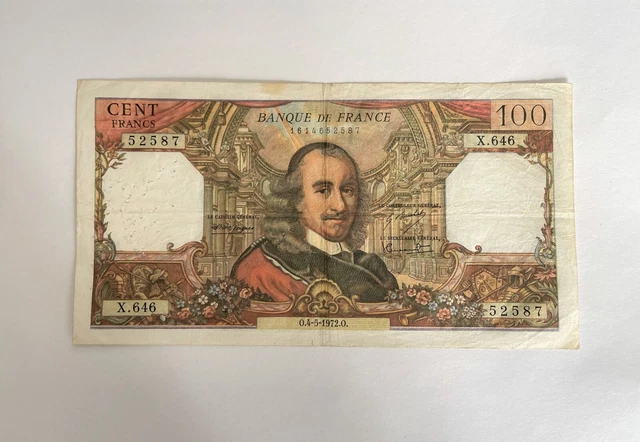 Ancien Billet De Banque De 100 Francs " Corneille "