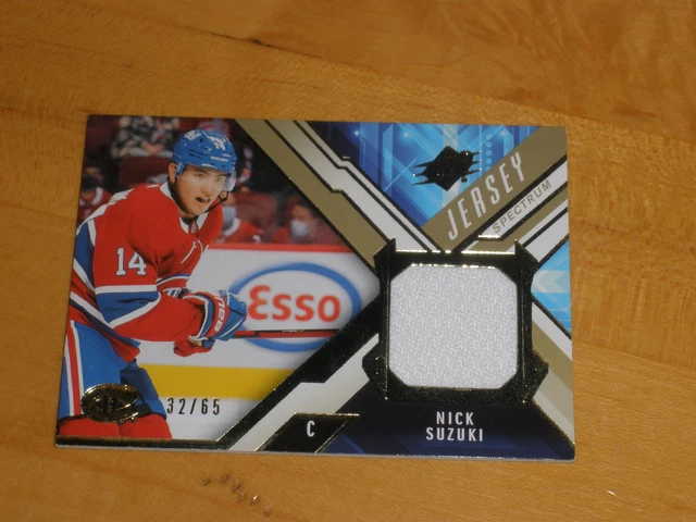 Nick Suzuki 2021-22 Upper Deck SPX J-NS Jersey Spectrum Gold Patch /65 Canadiens
