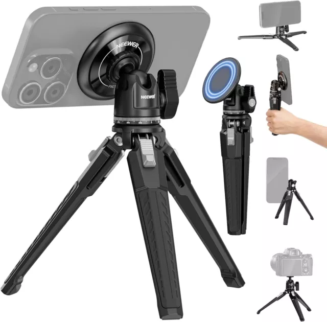 NEEWER TP29 + PA010 Tabletop Mini Tripod Compatible with MagSafe iPhone