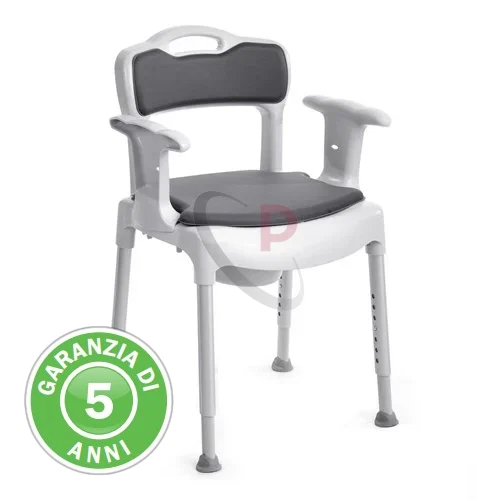 Sedia Doccia WC Swift Commode 3 in 1 sedile e schienale imbottiti 81702030 Etac