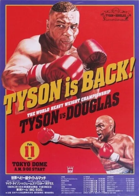 Iron Mike Tyson vs. Buster Douglas Boxing Fight Reproduction Poster 11x16 King