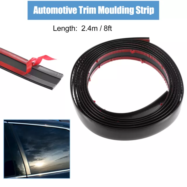 Car Door Edge Guards Body Anti Collision Strip 8ft Length 0.79inch Wide Black