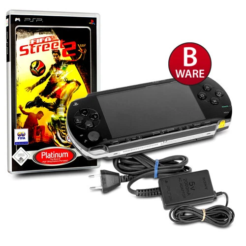 Psp Console 1004 Noir # 10B +Câble Du Chargeur + Jeu Fifa Street 2