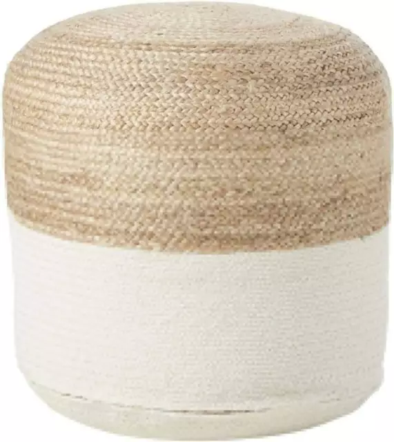 Pouf Cover Cotton Jute Braided Poufs Floor Decor Living Foot Stool Cover Ottoman