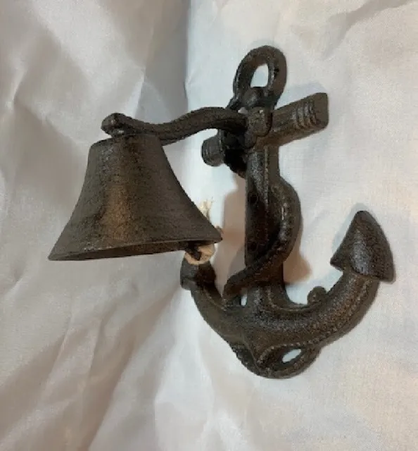 Cast Iron Antique Style Garden Anchor Bell Nautical Decor 0184X-04002