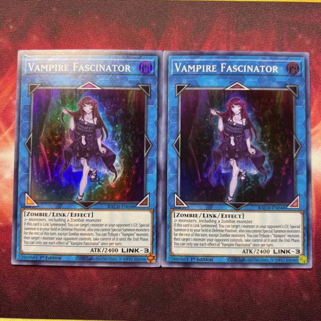 Yugioh x2 Vampire Fascinator 1st Edition BACH-EN048 Super Rare (Near Mint)