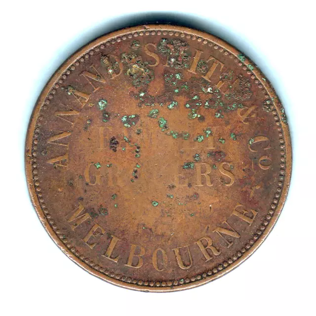 Australia Token.   Annand Smith & Co..  (1849) 1d.  Melbourne Vic..