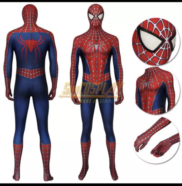 Spider-Man Superhero Adult Spandex 2-Piece Costume - Mask and Bodysuit- Cosplay