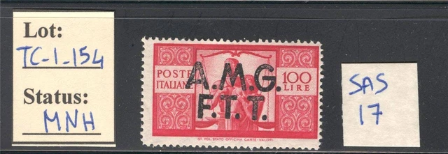 TC_1_154. TRIESTE (AMG FTT). 100 L. of the 1947 "DEMOCRATICA" set. MNH. Good CV.