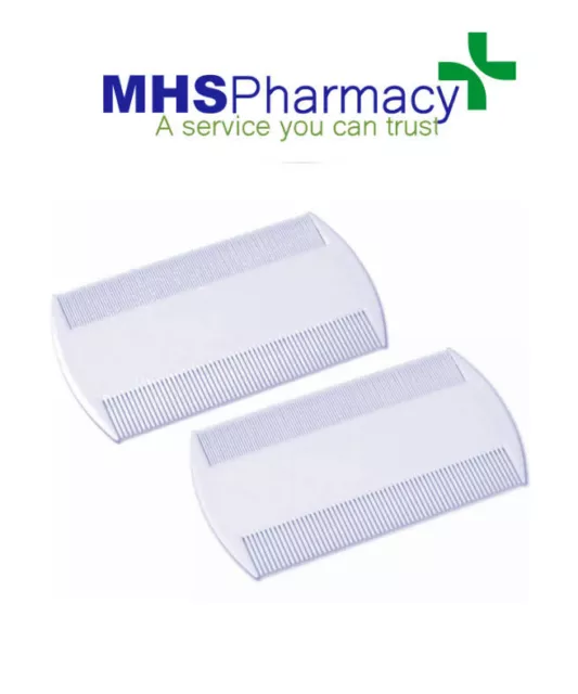 2 Pieces White Double Sided Nit Combs for Head Lice Detection