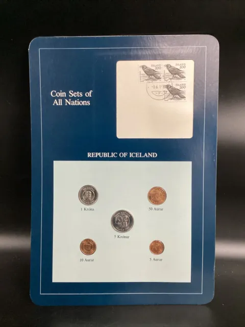 Franklin Mint:  Republic of Iceland Coin Sets of All Nations 1981 w/ Info Card
