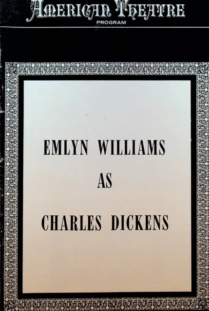 Emlyn Williams as Charles Dickens American Theatre Program November 24 1970