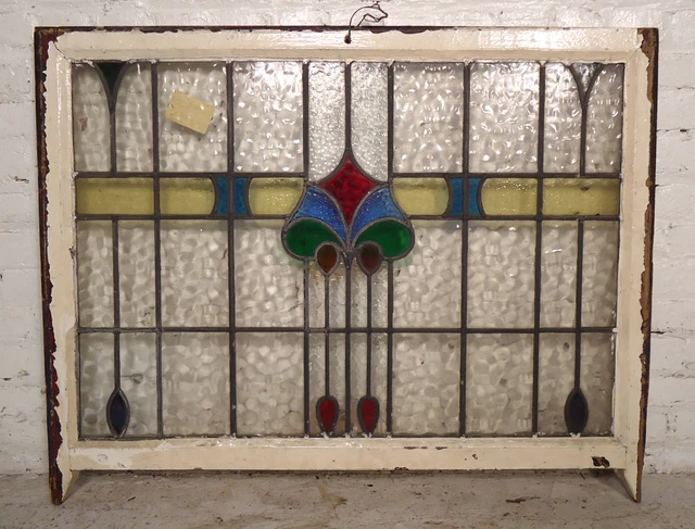 Vintage Stained Glass Window Panel (06582)NS