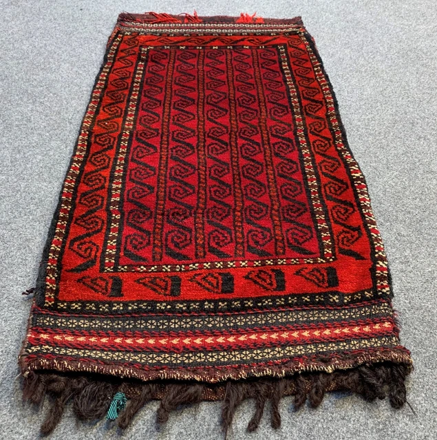 Hand Woven Made Afghan Balouch Salt Bag / Pillow Cover Area Rug 3.4 x 1.8 Ft